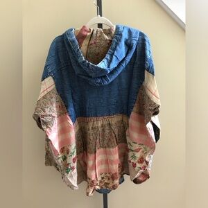 YOUNG THREADS NWT Hoodie Denim Plaid Boho Size 1X